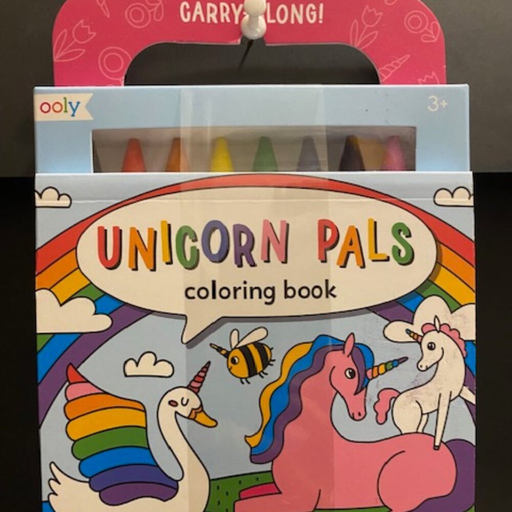 ooly: UNICORN PALS COLORING BOOK * 9 Jumbo Crayons>48 Coloring Pages*